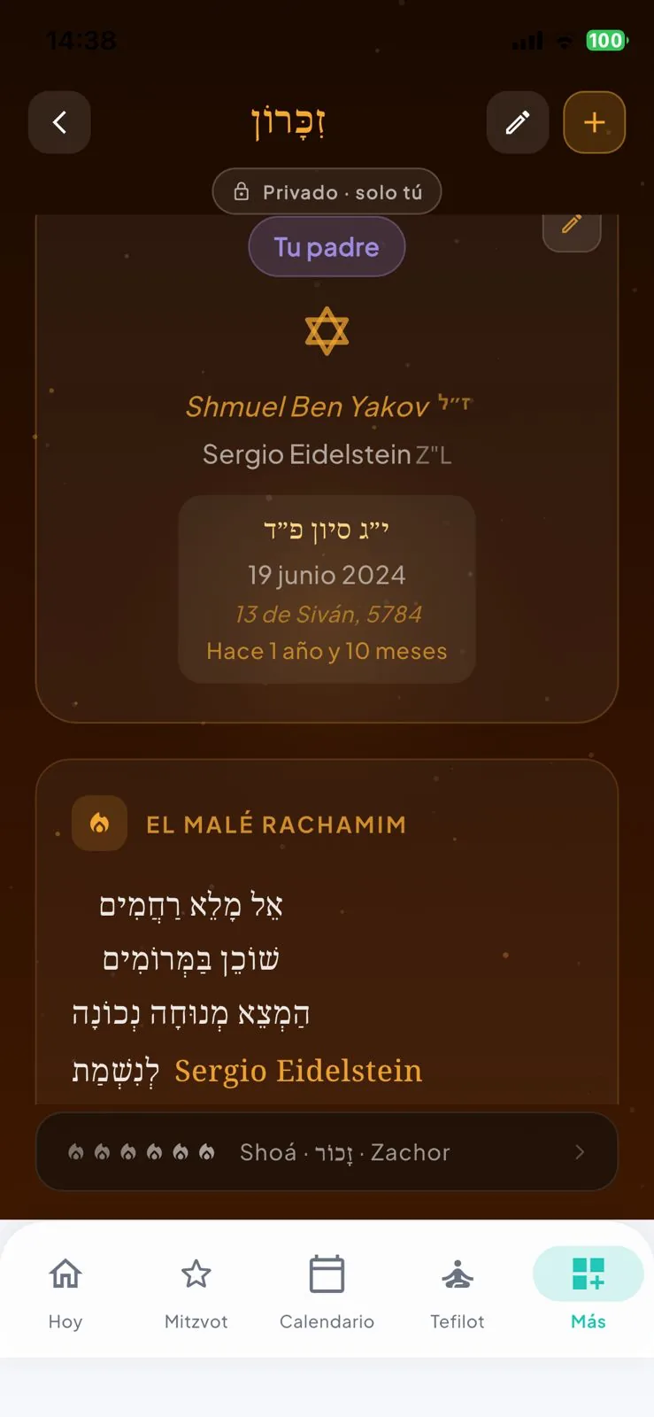 Yahrzeit App with Hebrew Calendar · My Jewish Day