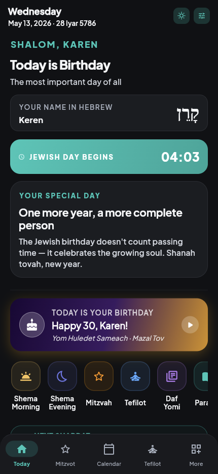 My Jewish Day Today screen