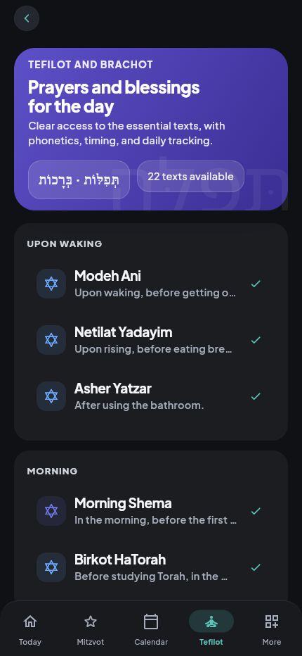 Tefilot screen